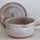 Enamelled terracotta saucepan