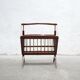 Porte-revues pliable en bois et laiton, Made in Italy