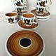 6 cups and cake plates Kimono Boch La Louvière