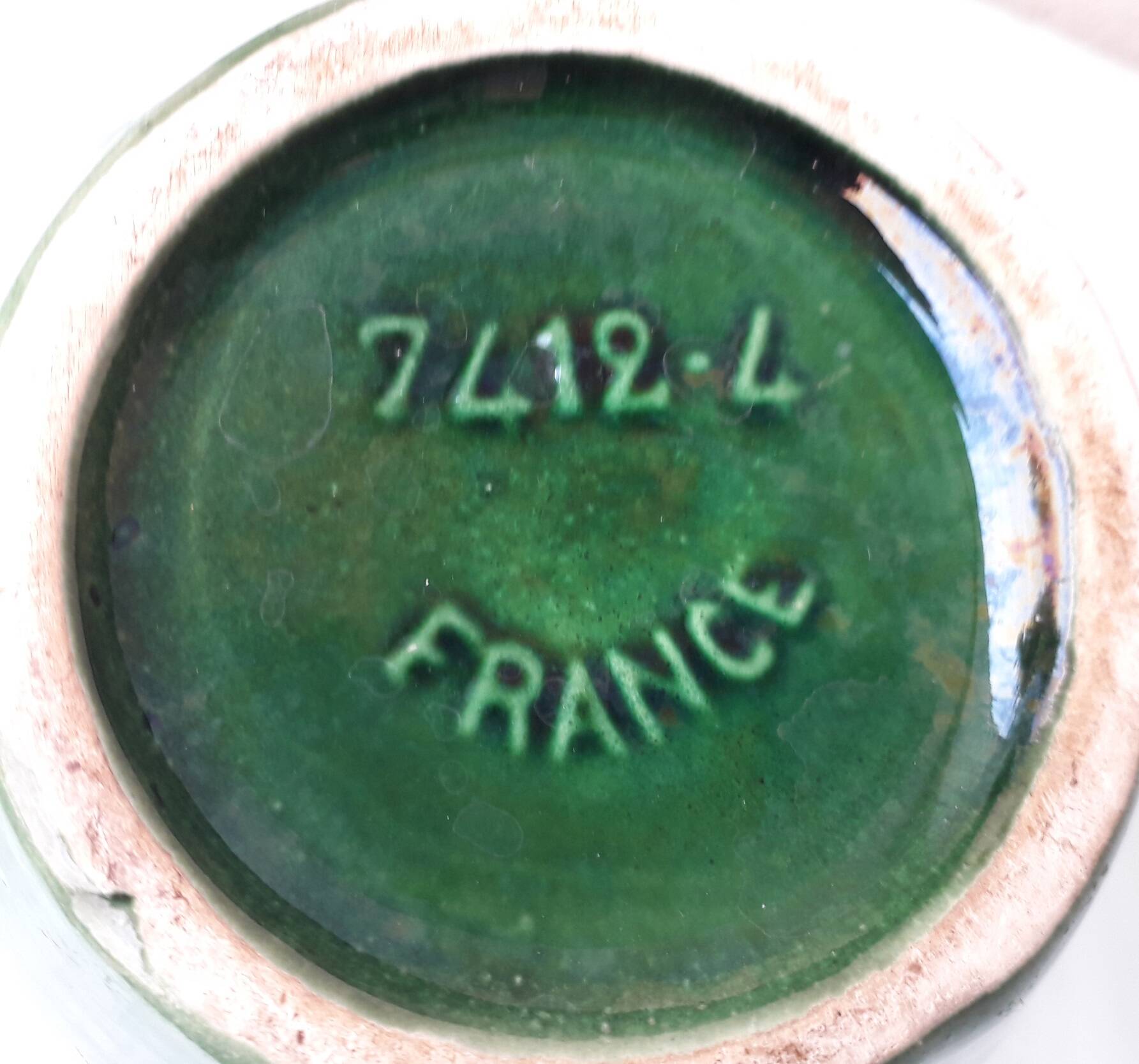 Green ceramic pitcher