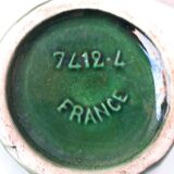 Green ceramic pitcher