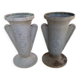 Pair of aluminum vases 1900