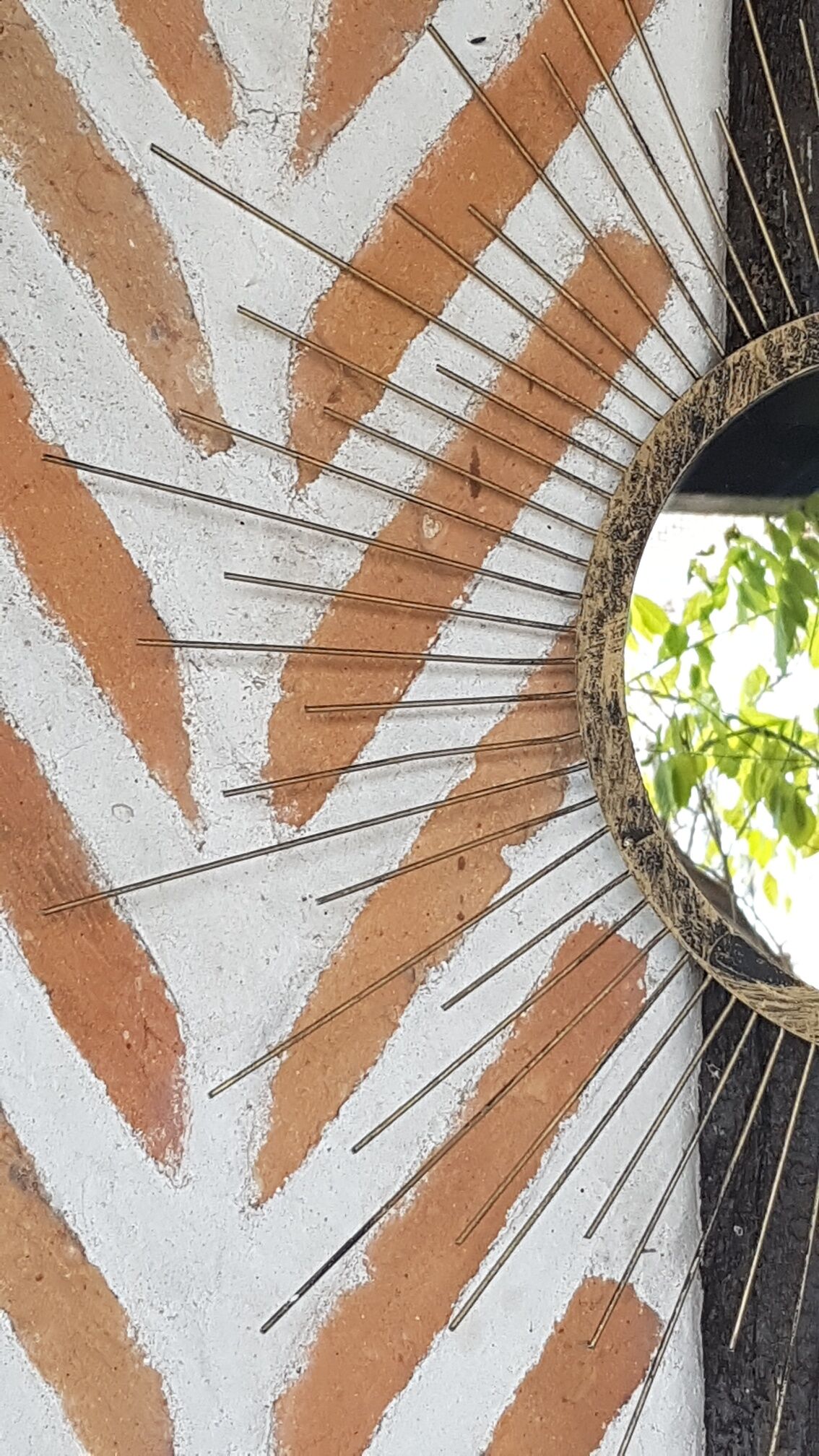 Mirror sun golden metal 60cm