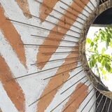 Mirror sun golden metal 60cm