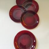 Arcoroc Sierra Ruby dessert plates
