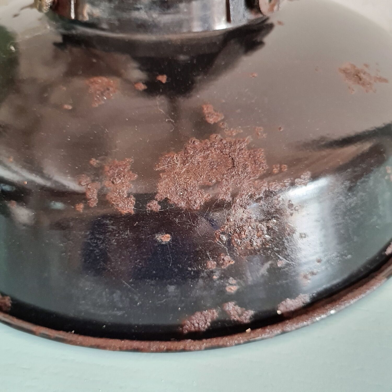 Antique workshop suspension in black metal