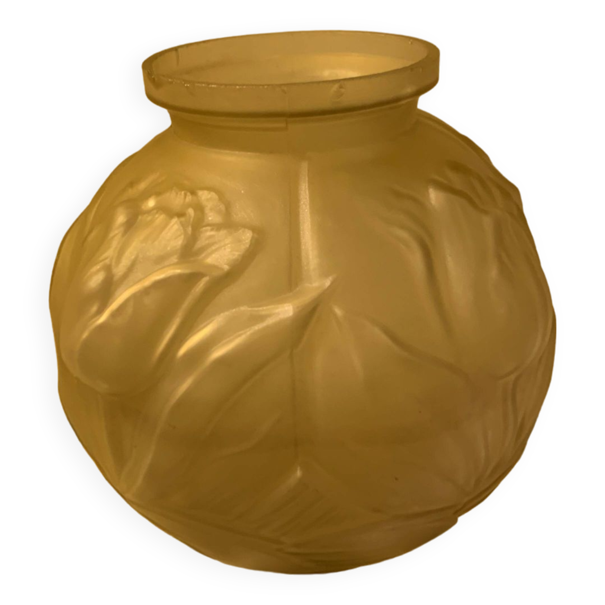 Art Deco ball vase decorated with tulips