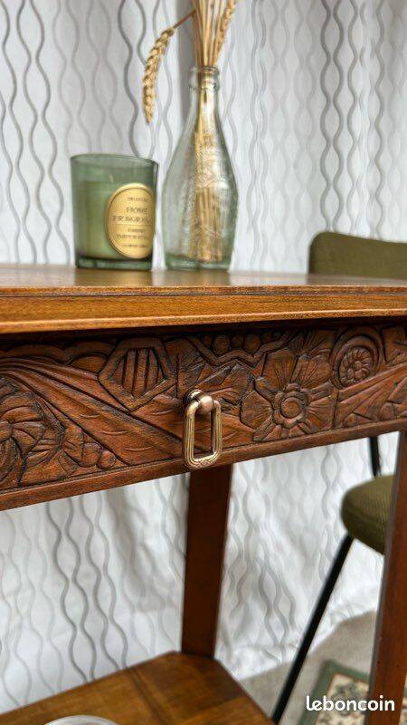 Vintage Art Deco side table / pedestal table