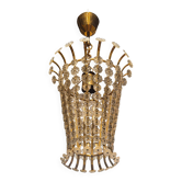 Lustre en laiton avec décor de fleurs, Modern-Decor suédois des années 1950.