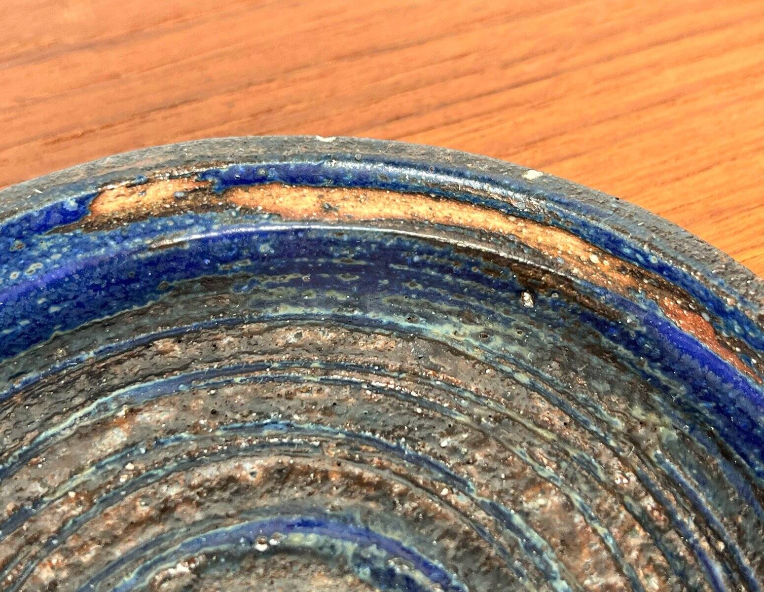 Mid-century modern Danish studio pottery bowl by Tue Poulsen for Tue Keramik, 1960s.