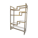 Bookcase or shelf in brass and smoked glass from the 70s