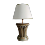 Wooden lamp and rattan