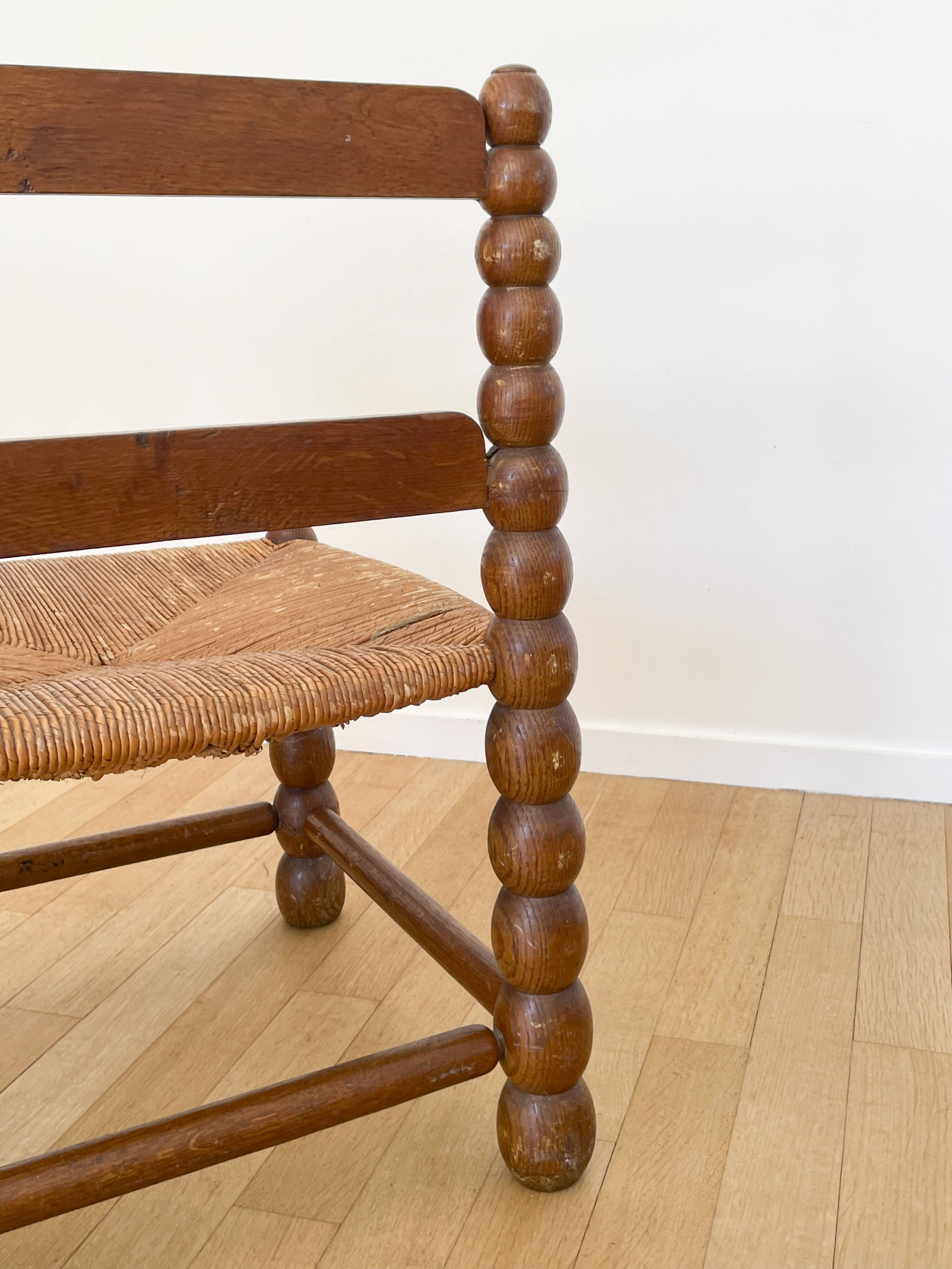 Beaded wood corner chair