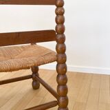 Beaded wood corner chair