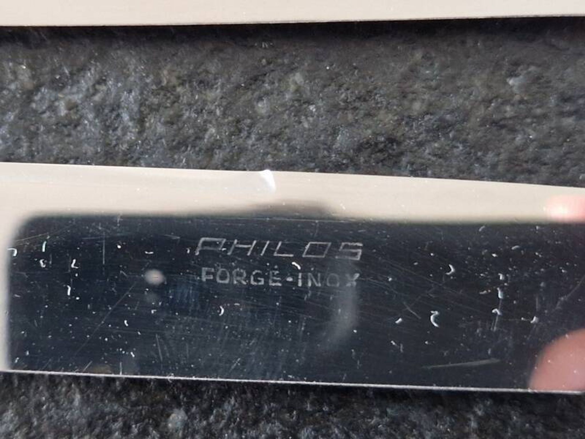 Philos - Set of 12 stainless steel dessert knives with bakelite handles.