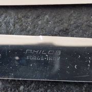 Philos - Set of 12 stainless steel dessert knives with bakelite handles.