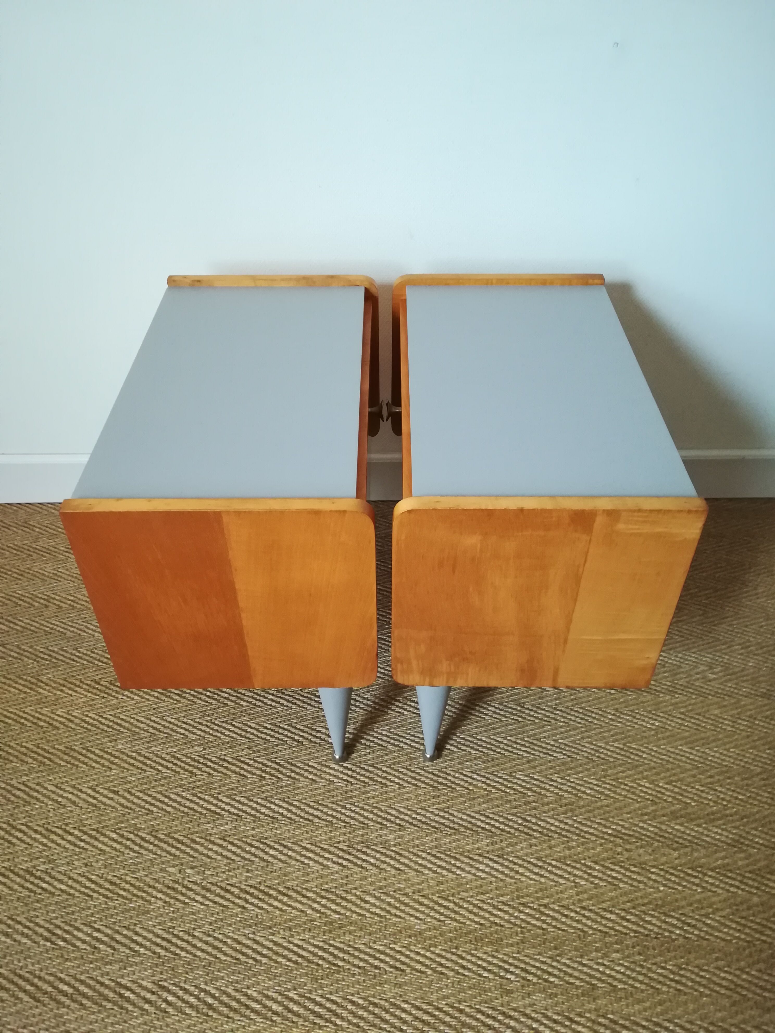 A pair of bedsides