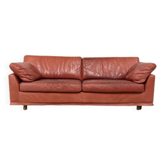 Canapé en cuir rouge vintage par kenneth bergenblad modèle fredrik pour dux Ref. TCY5T426