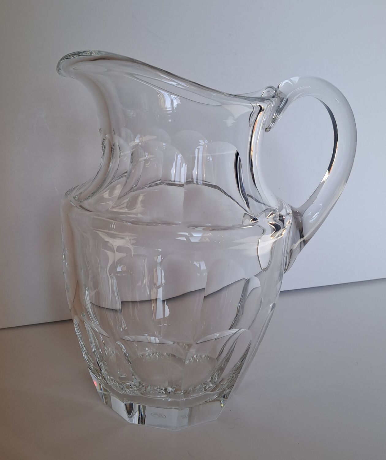 Moser signed crystal pitcher