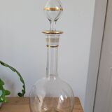 Glass carafe with gold trim