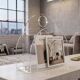 Vintage magazine/newspaper rack in transparent plexiglass