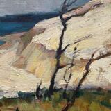 Oil on canvas suzanne payen binet landscape seaside rocky coast