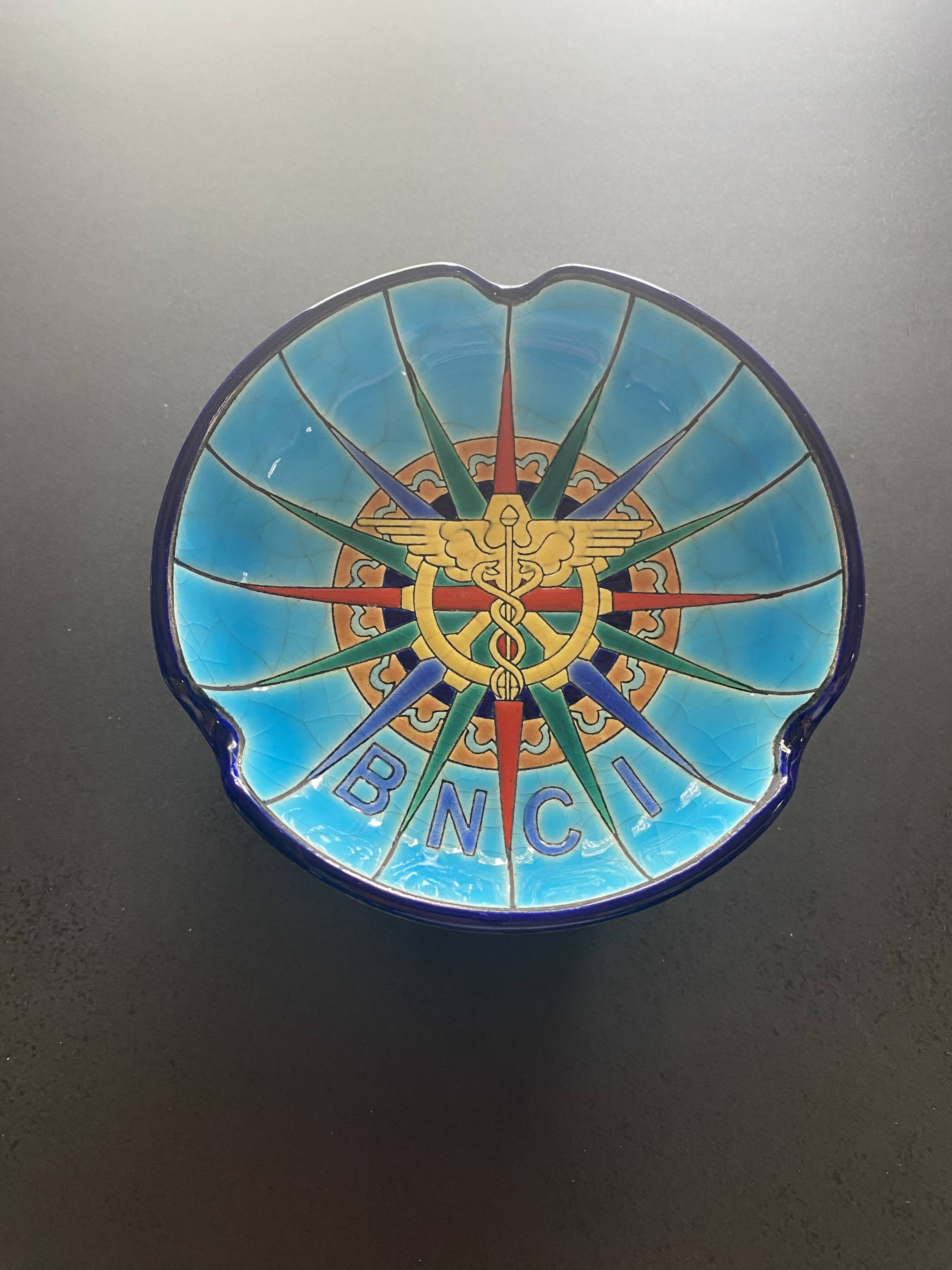 Longwy Enamels – Vintage BNCI Ashtray in Glazed Earthenware – 13 cm