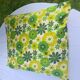 Cushion cover, green lotus flowers, vintage 1970