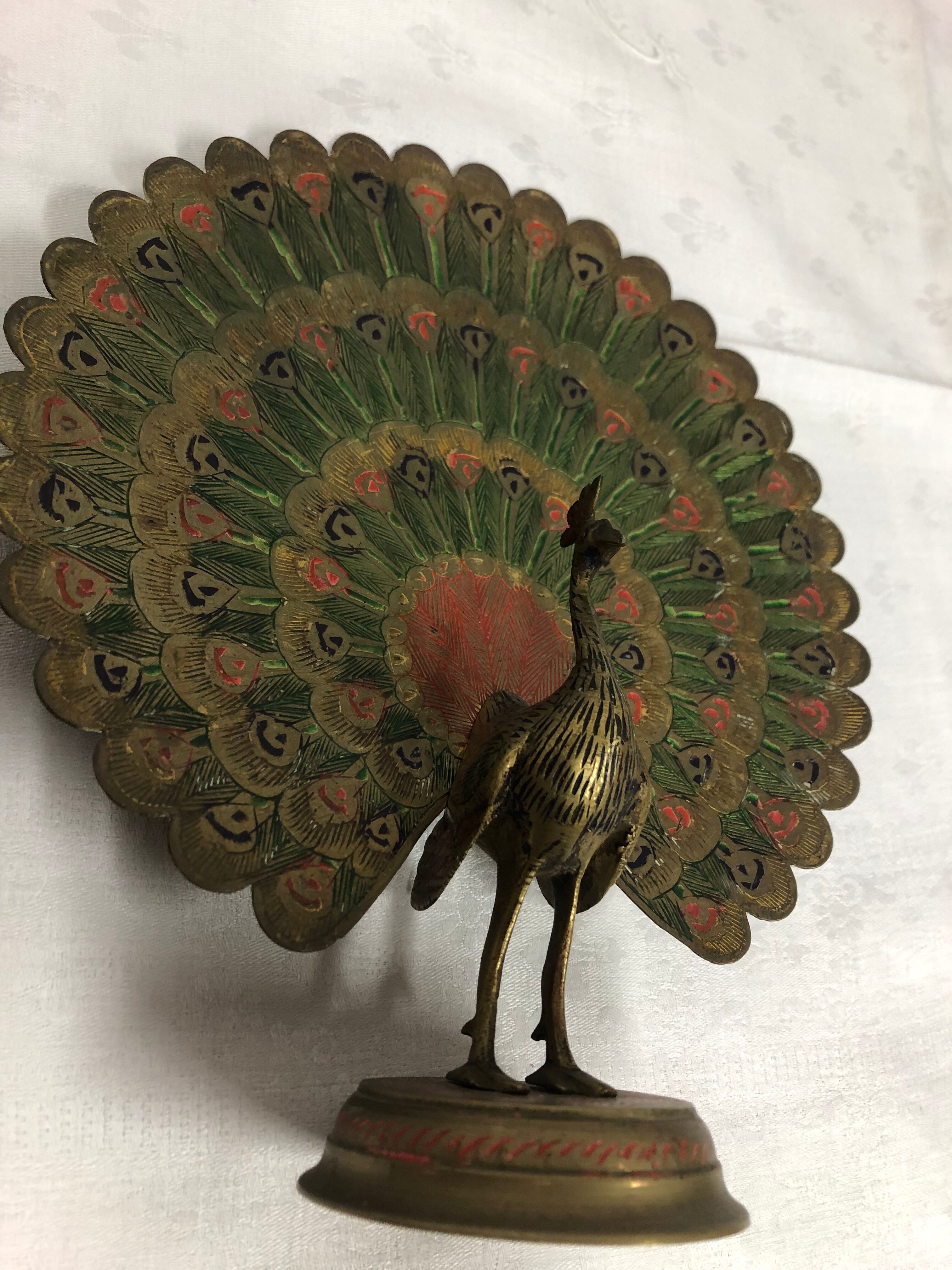 Vintage brass peacock 1960