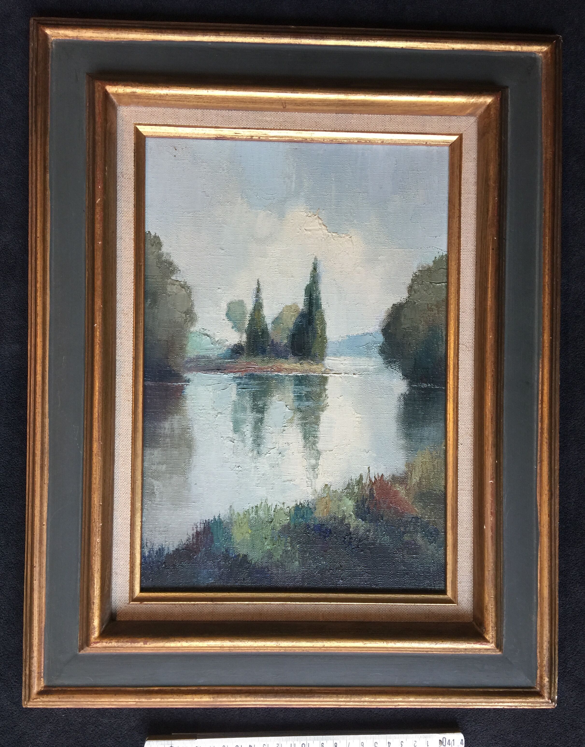 Oil sut canvas "Champagne Island on The Isle-Adam" by FRANCKI