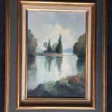 Oil sut canvas "Champagne Island on The Isle-Adam" by FRANCKI
