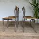 4 chaises chrome et paille