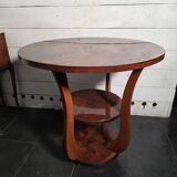 Art Deco walnut gueridon with double top from the 1930s.
