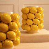Pair of large lemon vases in ceramic