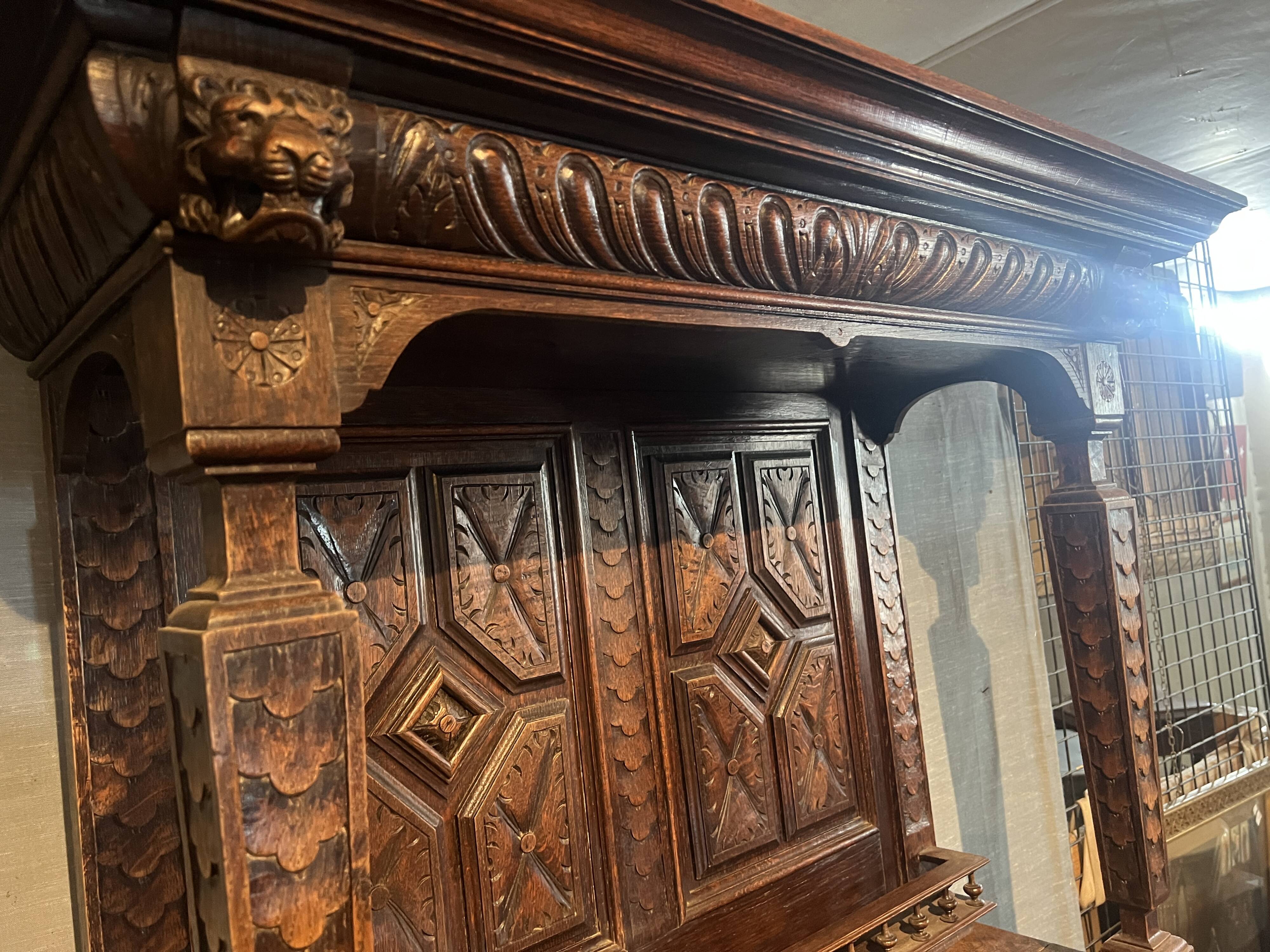 Renaissance Style Oak Sideboard