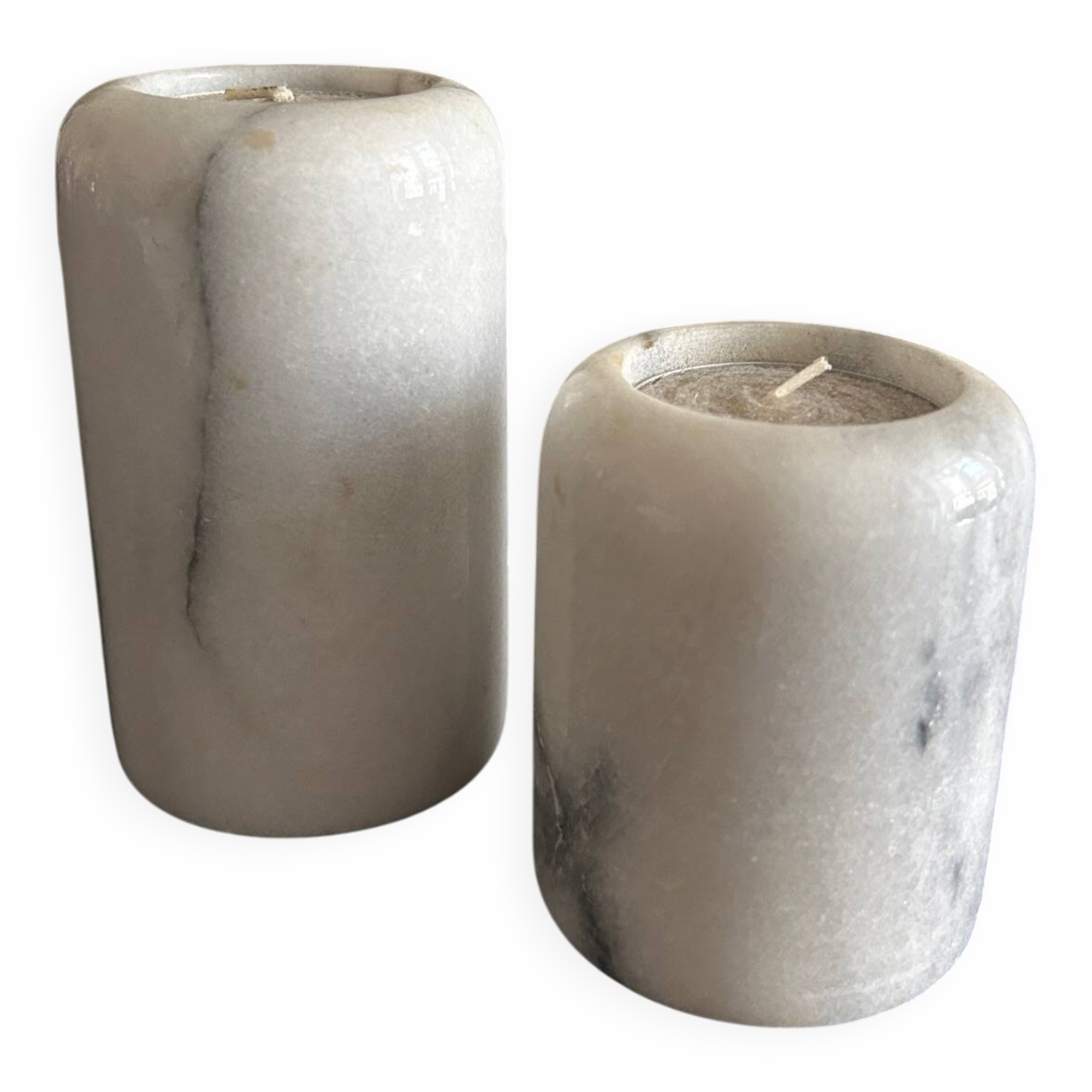 pair of marble candlesticks