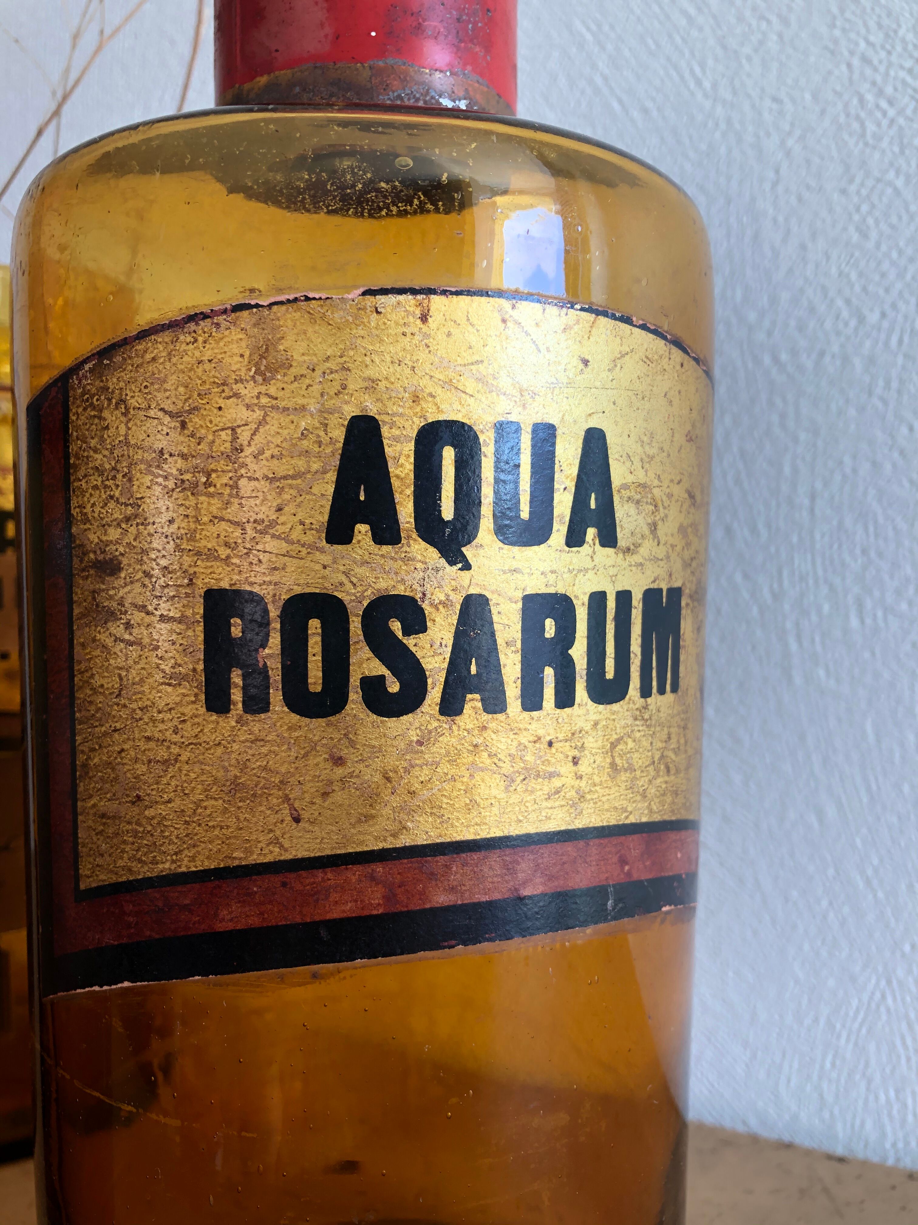 Old bottle of pharmacy "rose water"