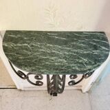 Console murale en fer forgé et marbre