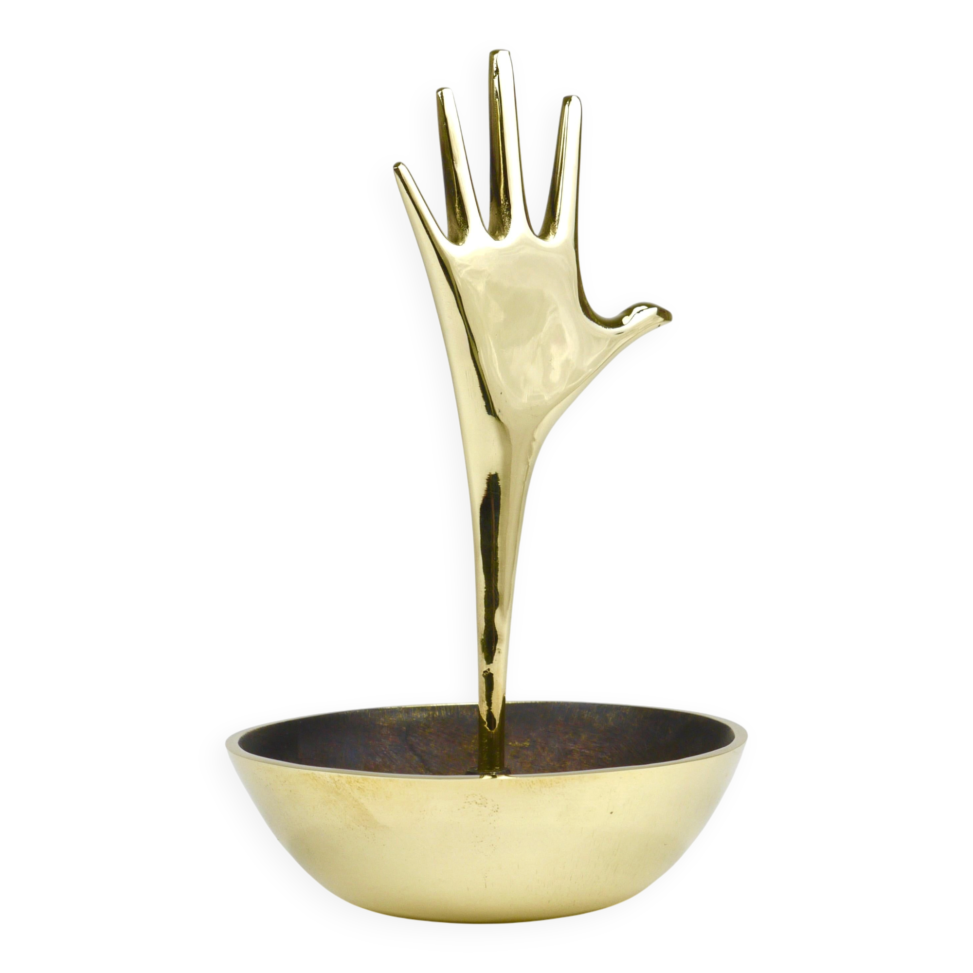 Carl Auböck Brass Ashtray Hand Empty Pocket Accessory, Vienna, Austria