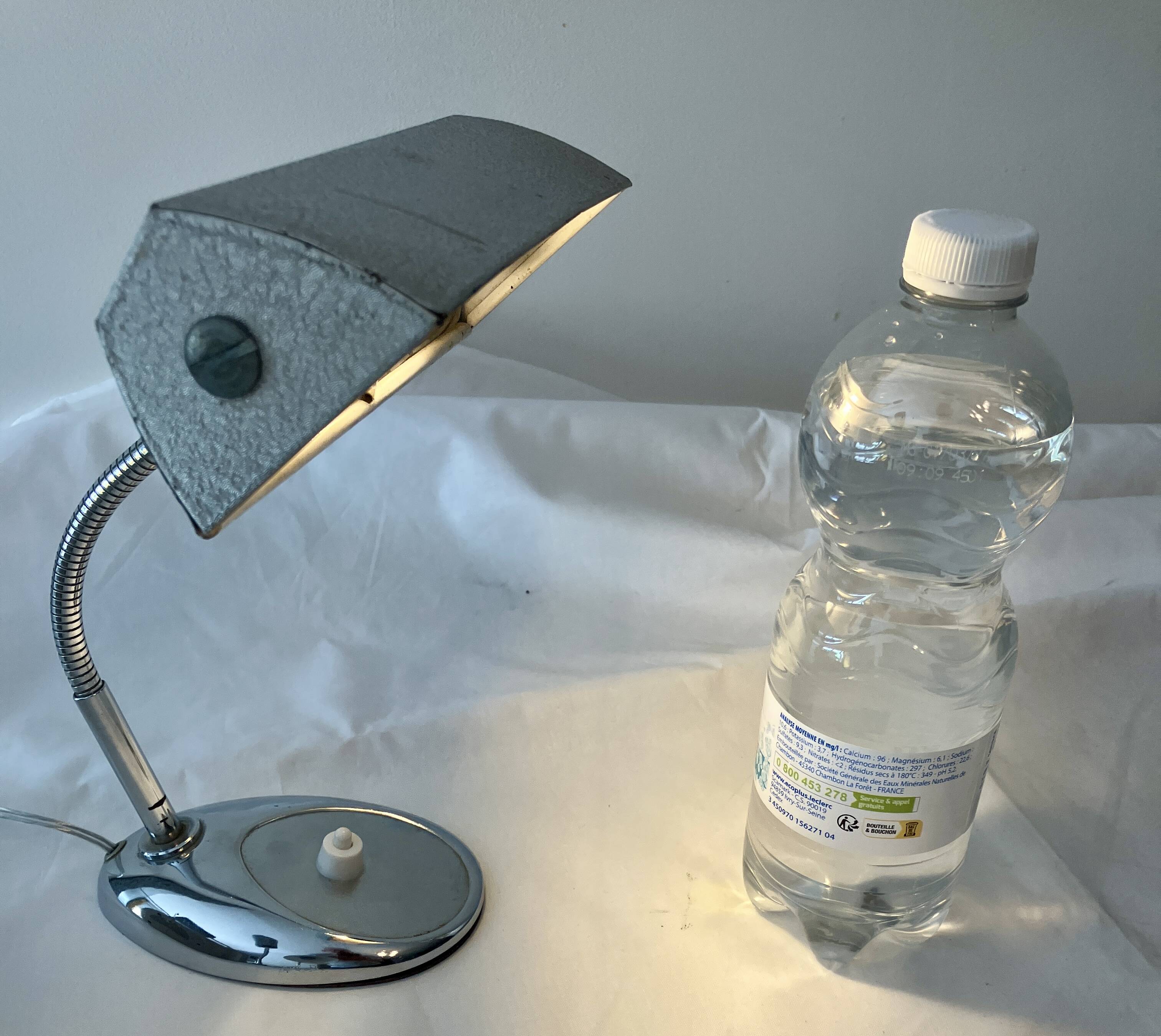 1960s steel and chrome desk lamp