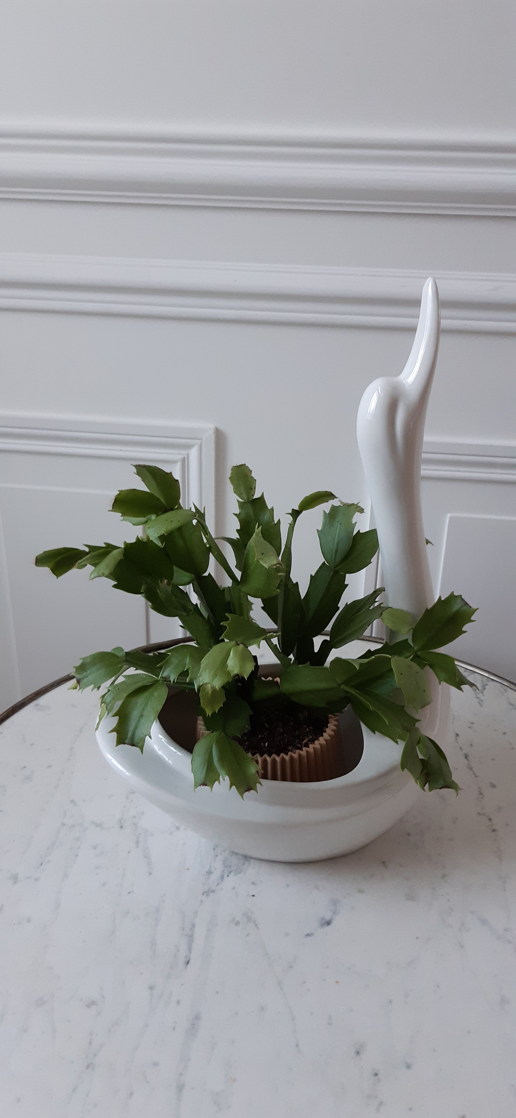 Ceramic swan planter pot cover 50s-60s