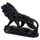 Polished Black Terracotta Lion Art Deco Italian, 1930s