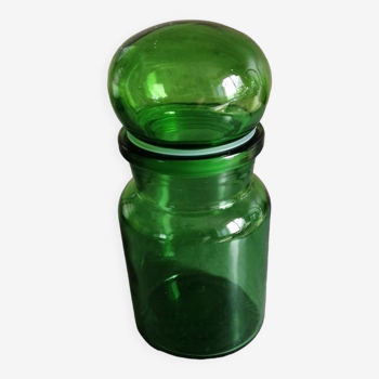 Green glass Lever jar