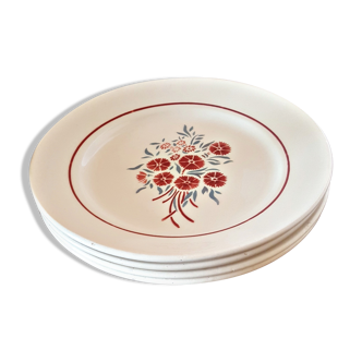 Flat porcelain plates Badonviller model Francine