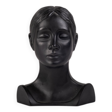 Buste de Femme Sculptural en Argile, Danemark, 1975