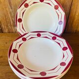 Set of 6 hollow plates old DIGOUIN model 'Chives'