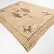 Light Brown & Pink Vintage Persian Rug, Handmade Wool Classic Home Decor