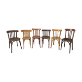 Series of 6 mismatched bistro chairs Mahieu and Luterma