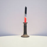 Danish vintage brown ceramic candlestick