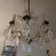 Old chandelier 8 branches bronze and Bohemian crystal late nineteenth